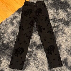 Wild Fable Black Floral Boot Cut Pants